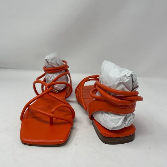 NEW Vince Camuto Alminda Lace Up Sandals 9 Orange Leather Strappy Ankle Wrap - Picture 9 of 10